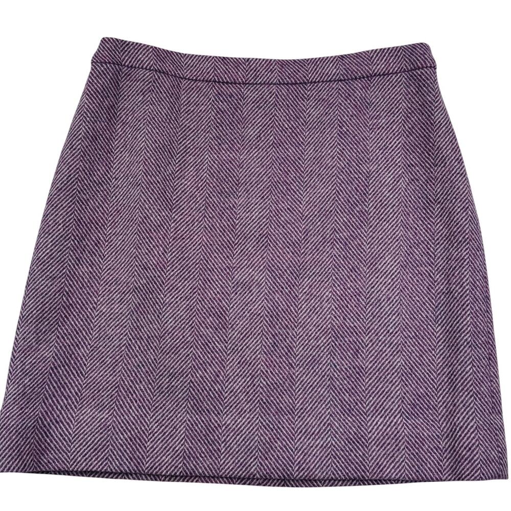 J. Crew Lilac Lavender Wool Preppy Career Classic Pencil Skirt Women's Size 8